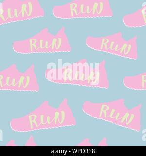 Run motivation background. Seamless sport pattern. Vector illustration Stock Vector
