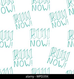 Run motivation background. Seamless sport pattern. Vector illustration Stock Vector