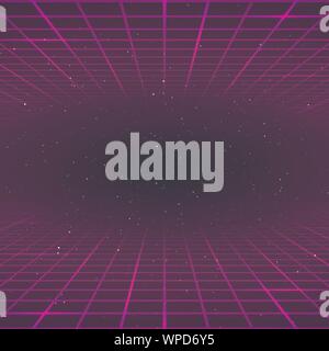 Retro style background. Laser rays purpur color. Cosmic or universe infinity. vector illustration Stock Vector
