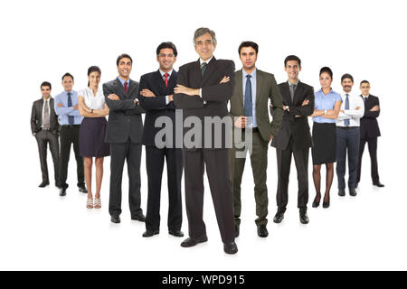 Boss leads to his team Stock Photo