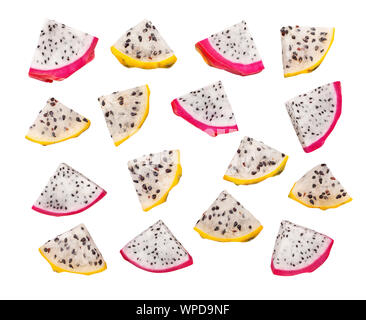 dragonfruit mix path isolated on white Stock Photo