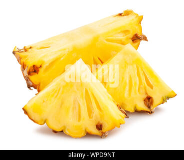 sliced mini pineapple path isolated on white Stock Photo