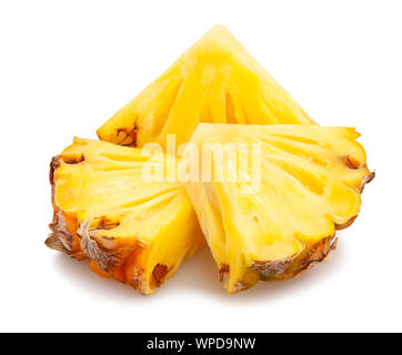 sliced mini pineapple path isolated on white Stock Photo