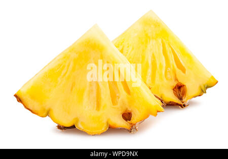 sliced mini pineapple path isolated on white Stock Photo