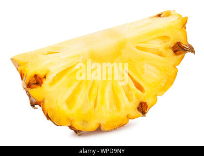sliced mini pineapple path isolated on white Stock Photo