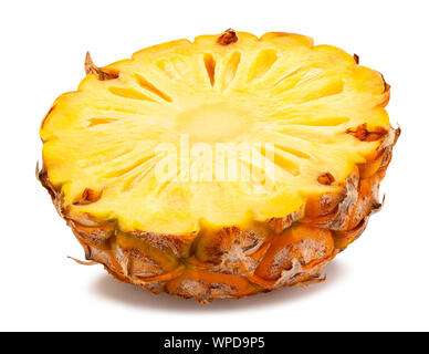 sliced mini pineapple path isolated on white Stock Photo