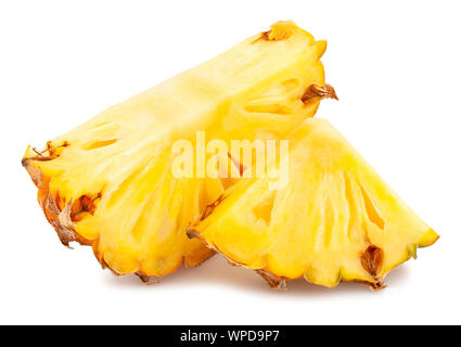 sliced mini pineapple path isolated on white Stock Photo