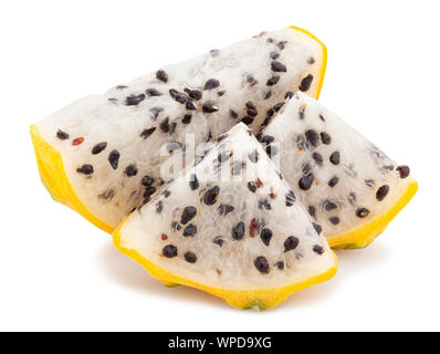 yellow dragonfruit pitahaya path isolated on white Stock Photo