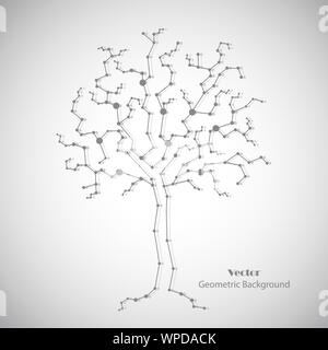 White science tree made of connected lines and dots Stock Vector