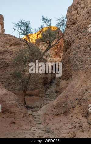 Impression of Sesriem Canyon, in the Hardap region of Namibia, during sunset. Stock Photo