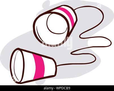 Communication Flat - String Phone Icon Stock Vector