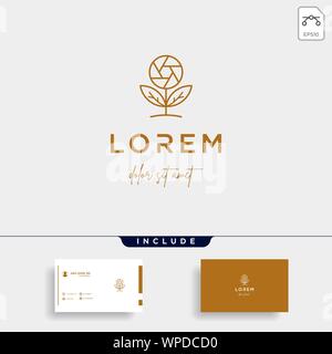 Camera Leaf Logo Template Design Vector Icon Stock Vector