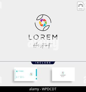 Camera Leaf Logo Template Design Vector Icon Stock Vector