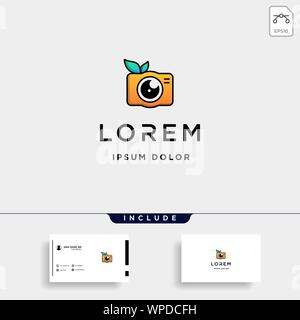 Camera Leaf Logo Template Design Vector Icon Stock Vector