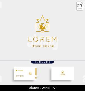 King Camera Logo Template Vector Design Icon Stock Vector