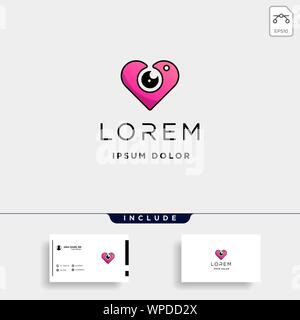 Camera Love Logo Template Vector Symbol Design Stock Vector