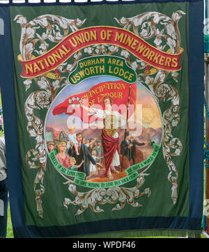 Usworth Lodge Banner, Durham Miners' Gala, 2014 Stock Photo