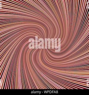 Brown psychedelic abstract spiral ray burst stripe background - vector illustration Stock Vector