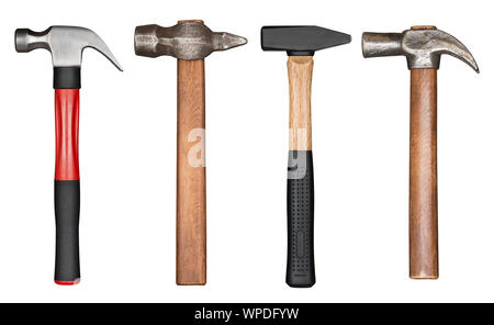 Various hammers isolated on white Stock Photo