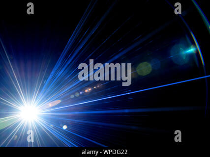 Abstract light beams, lasers, flares background Stock Photo