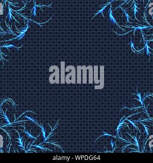 Frost crystals patterns for framing and cornering decoration Stock Vector