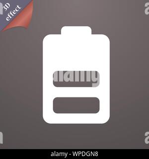 Battery half level, Low electricity icon symbol. 3D style. Trendy, modern design with space for your text Vector Stock Vector