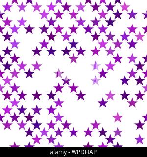 Purple abstract seamless pentagram star pattern background - vector design Stock Vector