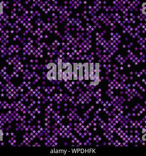 Purple abstract seamless pentagram star pattern background - vector design Stock Vector