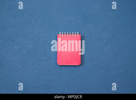 Notepad mockup, isolated blue background Stock Photo