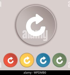 Upgrade, arrow icon sign. Symbol on five flat buttons. Vector Stock Vector