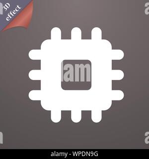 Central Processing Unit icon symbol. 3D style. Trendy, modern design with space for your text Vector Stock Vector