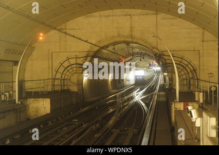 Paris, Metrolinie 14, Wendeanlage - Paris, Metro Line 14, Reverse Tracks Stock Photo