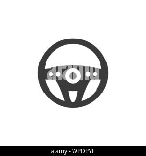 Car steering wheel icon. Vector illustration, flat design. Stock Vector