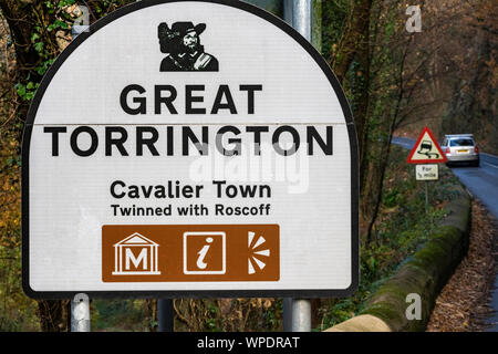 North Devon Sign Welcome to Devon sign North Devon England Stock Photo - Alamy