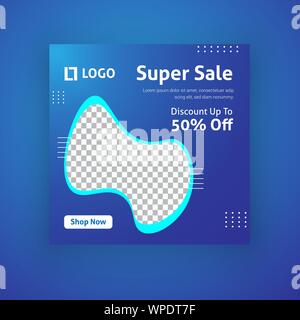 Super sale social media post template Stock Vector
