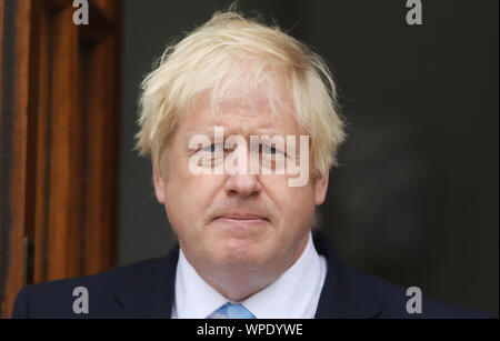 Dublin, Ireland. 9th Sep, 2019. Boris Johnson In Dublin For Brexit Talks. Pictured is British Prime Minister Boris Johnson at Government Buildings in Dublin. as he speaks about the Northern Ireland Border problem and the Bexit Crisis. Photo: Leah Farrell/RollingNews.ie Credit: RollingNews.ie/Alamy Live News Stock Photo