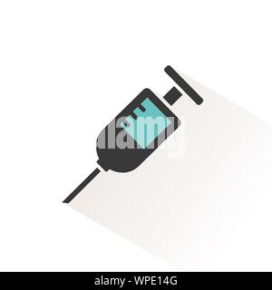 Syringe. Flat color icon with beige shade. Pharmacy and medicine vector illustration Stock Vector