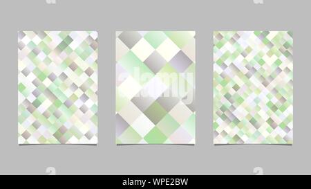 Trendy geometrical gradient square pattern brochure template background set - abstract vector page Stock Vector