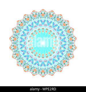 Abstract ornate triangle mosaic mandala - ornamental round vector design from triangles Stock Vector