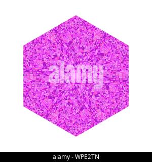 Isolated geometrical tiled mosaic ornament hexagon logo template - colorful ornamental vector element Stock Vector