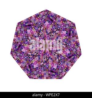 Isolated geometrical tiled mosaic polygon symbol - ornamental colorful vector element Stock Vector
