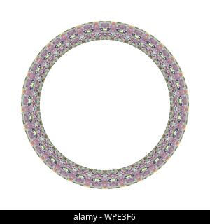 Isolated tiled mosaic round border - colorful abstract circular vector design element Stock Vector