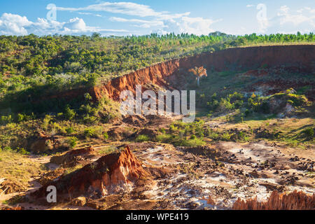Red Tsingy Panorama in Madagascar Stock Photo