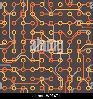 Seamless texture - electronic elements on dark Stock Vector