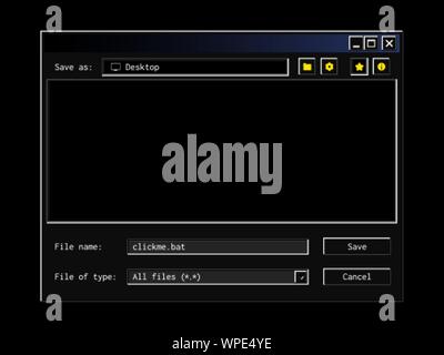 Retro file explorer interface in modern dark mode theme Stock Vector
