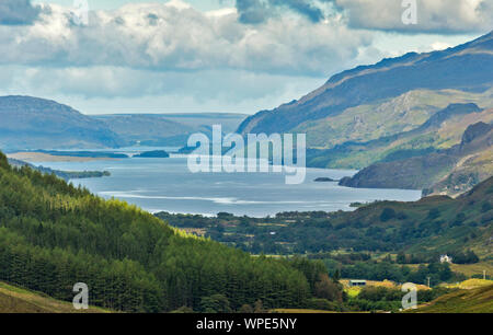 LOCH MAREE WESTER ROSS HIGHLANDS SCOTLAND VIEW OVER THE LOCH IN LATE SUMMER Stock Photo
