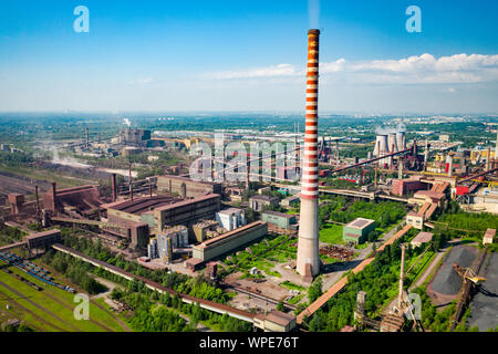 Industrial landscape with heavy pollution Stock Photo