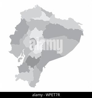 Ecuador regions map Stock Vector