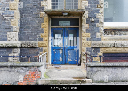 Pictured: One of the entrances of the old Police Station in Aberystwyth, Wales, UK. Wednesday 28 August 2019 Re: Opened 1866, built by the Hafod Hotel Stock Photo