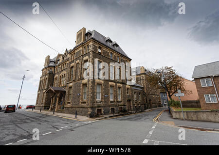 Pictured: Rear-side view of the old Police Station in Aberystwyth, Wales, UK. Wednesday 28 August 2019 Re: Opened 1866, built by the Hafod Hotel Co as Stock Photo